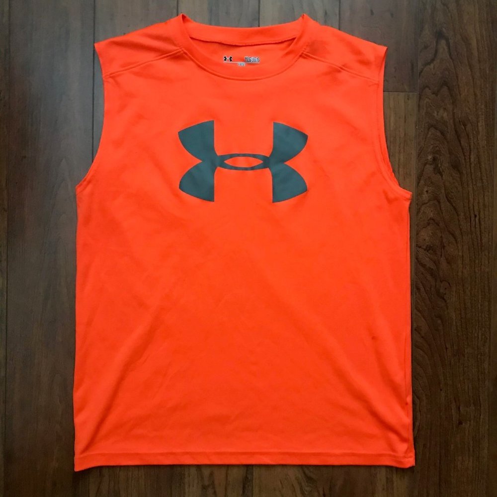 Kids Under Armour Heat Gear Loose Shirt Size Youth Large Color Orange